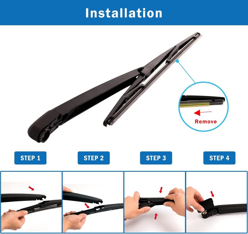 WTI Rear Wiper Arm Blade Set Compatible With Lexus RX330 2004-2006 / Compatible With Lexus RX350 2007-2009 Rear Wiper Arm Blade Set - Image 5